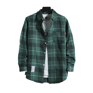 Chemise à carreaux IStapromo pour hommes, manches longues, style coréen, coupe ample, tendance et élégante, grande taille, chemise d'étudiant, nouvelle chemise pour hommes - Product Image 3