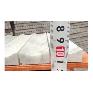 Carreaux muraux concaves et rainurés en marbre vert clair, mosaïque murale en marbre vert avec éclaboussures noires - Product Image 5