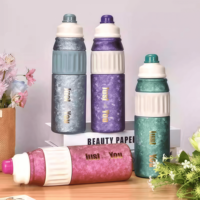 Bouteille isolée sous vide anti-fuite à double paroi en titane médical personnalisé de 600ml Paille pop-up antibactérienne de voyage sans BPA de 20oz