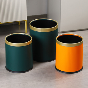 Mystic Arts <b>Double</b> Layer Pressure Ring Trash Can Large Capacity Odor Proof Cylindrical <b>Bin</b> For Living Room Kitchen - Product Image 1