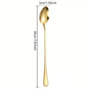 Cuchara Moderna de Acero Inoxidable con Mango Largo, Cuchara para Té Helado, Cuchara para Café, Cuchara para Agitar Cócteles, para Bares y Restaurantes - Product Image 2
