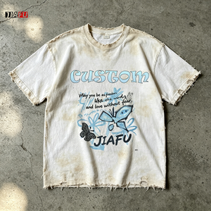 230gsm Custom Streetwear Printed Oversized <strong>Tshirt</strong> Men Vintage Unisex T-Shirt with Ribneck 100% Cotton Cropped t Shirt Men Tee - Product Image 1
