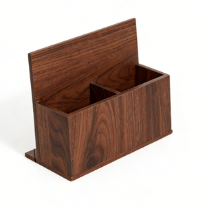Organizador de Escritorio de Madera de Nogal con Compartimentos, Caja de Almacenamiento con Tapa Abatible para Oficina y Hogar, Venta al Por Mayor - Product Image 5