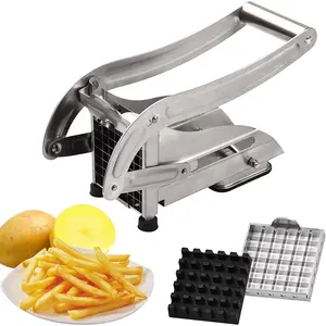 Rebanador de patatas fritas de acero inoxidable S003, cortador de patatas fritas Manual, herramientas de cocina para el hogar