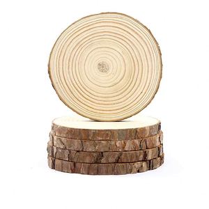 Wholesale 10pcs Natural Unfinished <b>Wood</b> Discs Rustic Wooden Slabs Rounds Smooth Cut Finish DIY Craft Wedding Party Decor - Product Image 3
