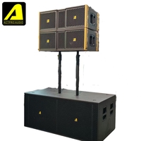 Ensemble de haut-parleurs actifs AS210 Line Array à deux voies passifs avec crossover, deux enceintes de 10 pouces, et caisson de basses actif AS28