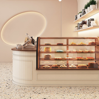 Comptoir de café-bar rétro personnalisé Design de café moderne pour meubles de restaurant Design de comptoir de thé au lait