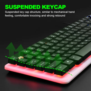 <span class=keywords><strong>Clavier</strong></span> et <span class=keywords><strong>souris</strong></span> de jeu rétroéclairés RGB GTX350 - Ensemble complet filaire USB avec anti-ghosting et <span class=keywords><strong>souris</strong></span> optique 1200 DPI pour les joueurs - Product Image 4