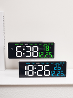 Réveil numérique LED YIDA TIME avec affichage de la date, de la semaine et de la température, double alarme, minuterie de compte à rebours, sortie USB pour la charge
