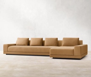 أثاث غرفة معيشة إيطالي فاخر عصري على شكل حرف L أثاث منزلي عالي الجودة مصنوع من الخشب على الطراز الحديث أثاث فيلا فاخر - Product Image 3