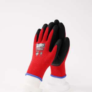 قفازات أمان صناعية مصنوعة من المطاط الطبيعي ببطانة منسوجة من القطن CE en38 مقاومة للانزلاق وملمس للنخيل - Product Image 3