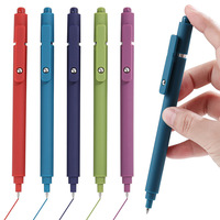 Stylo bille rétractable 1,0 mm en plastique, 10 couleurs, encre Morandi à séchage rapide, pointe fine, écriture fluide, motif animal mignon et esthétique