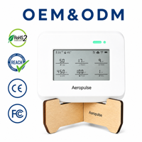Monitor de CO2 Inalámbrico WiFi Aeropulse A200-CM 8 en 1, con Batería, Diseño Elegante, Alta Precisión y Alarma Sonora