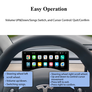 แผงหน้าปัดรถยนต์5G + 2.4G Dual Band WIFI 4 + 64G เครื่องเล่นวิดีโอสำหรับ Tesla Model 3 /y จอแสดงผล GPS นำทาง CarPlay