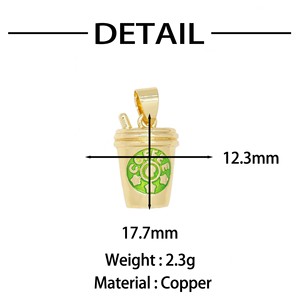 Colgante HD530 de lata de refresco con salsa picante de Venezuela, chapado en oro de 18K, esmaltado, con diseño divertido de lata de refresco y taza de café, para accesorio de joyería DIY - Product Image 6