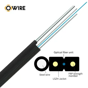 Owire ftth faser optische kabel Selbst-unterstützung Kernluft Abbildung 8 innen FTTH Fiber Optic Kabel Drop mit 1 / 2 / 4 Core