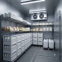 Chambre froide modulaire réfrigérée avec unité de condensation pour produits laitiers (lait, yaourt, fromage)