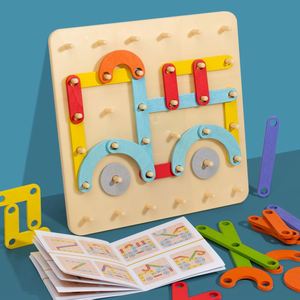 Students <b>Puzzle</b> Classroom STEM Figures and Shapes Therapy Geoboard Toys Fine Motor Skills Peg Board Toy for Kids - Product Image 6