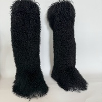 Bottes en fourrure de Mongolie de haute qualité pour femmes, enfants et filles, antidérapantes, respirantes, mi-mollet, avec semelles intérieures en caoutchouc et fourrure.