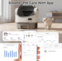 Caja de Arena Autolimpiable con Parte Superior Abierta, Caja de Arena Automática Grande para Múltiples Gatos con Sensores de Seguridad, Control por Aplicación, Inodoro Inteligente