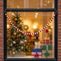 Guirlande de Noël lumineuse et colorée en forme d'étoile de 180 cm avec boules décoratives pour sapin de Noël et cheminée
