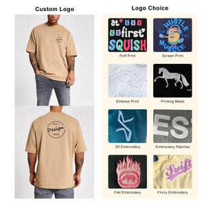 T-shirt Streetwear ample élégant et polyvalent d'été pour hommes T-shirt col rond 100 coton léger kaki pour hommes - Product Image 3