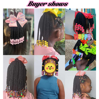 Vivian Hair : Queue de Cheval Tressée Enfant Très Vendue avec Perles et Nœud, Chouchous Enfants à Perles Colorées avec Bande Élastique