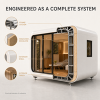 Cabane mobile clé en main de type Apple Pod avec vitres panoramiques pour camping, Airbnb, parc paysager, hébergement