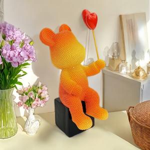 Nouvelle figurine en résine époxy en forme d'ours ballon, art populaire sculpté, pour salon, entrée, cave à vin, vacances - Product Image 2