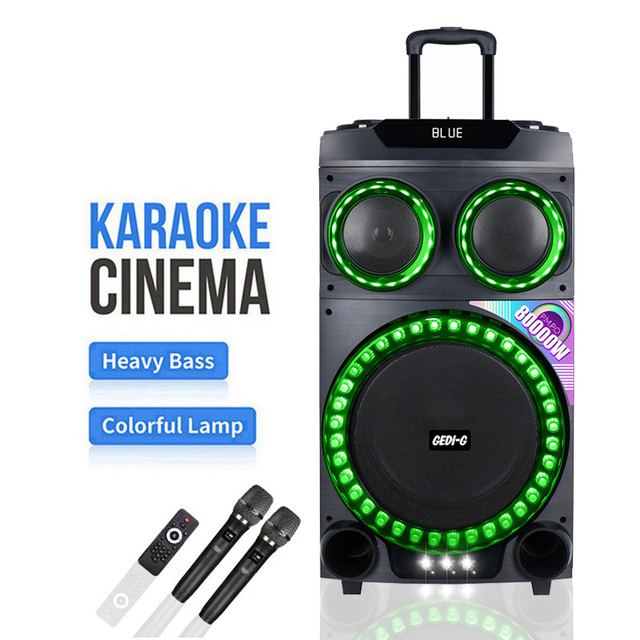 GD-1213 12 Inch Amplifier Portable Trolley Speaker Super Bass Subwoofer Amplified Speakers Bluetooth DJ With Remote Led Lighting