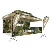 Gazebo publicitaire robuste et imperméable de 10x20 pieds avec cadre en aluminium, impression personnalisée du logo, coloré, pour exposition et salon professionnel