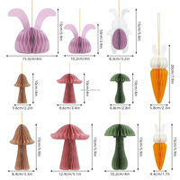 Papier de Pâques Lapin Lapin Nid D'abeille Ornements avec Aimants Printemps Saison Décoration Suspendue Maison École Festival De Pâques Fournitures
