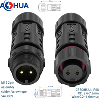 Câble d'extension 5A Mini M12 mâle-femelle, assemblage de fils, connecteur électrique étanche IP68 pour signal et alimentation, 2, 3, 4, 5, 6, 7, 8 broches