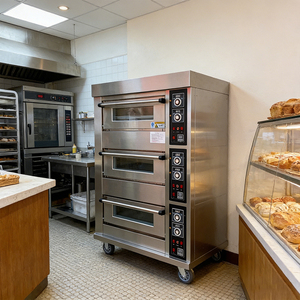 Four industriel certifié CE à contrôle indépendant, double combustible, multi-niveaux, avec grandes plateaux, pour la cuisson de gâteaux et la pâtisserie en magasin alimentaire - Product Image 1