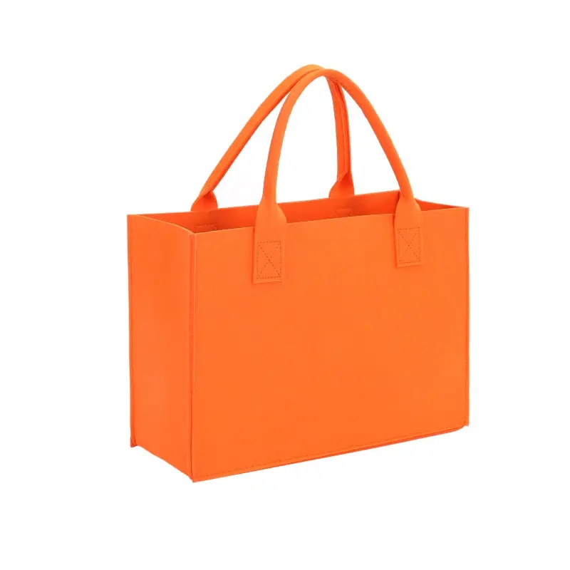 जेटी पुन: प्रयोज्य किराना ओम फेल्ट हैंडबैग विज्ञापन और प्रोमोशनल उपहार बैग ग्राहक लोगो के साथ हैंड गिफ्ट शॉपिंग बैग के साथ