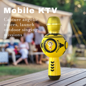 Cartoon Custom Cool Mecha Style Mini <b>Wireless</b> Handheld <b>Microphone</b> for Kid Children Party Electronic Speaker Gifts - Product Image 3