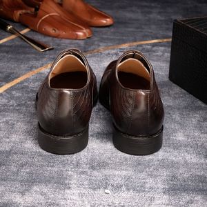 Chaussures de luxe pour hommes en cuir à bout pointu 2025 – Élégantes, faites à la main, motif Oxford, pour bureau, soirée, respirantes - Product Image 5