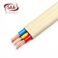 Câble électrique JZD SAA PVC isolé 2,5 mm 3 conducteurs 2+E en cuivre massif, câble plat double et terre, câble domestique