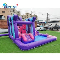 Toboggan gonflable pour fête de qualité commerciale, toboggan gonflable sec avec souffleur