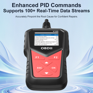 เครื่องมือตรวจสอบข้อบกพร่องยานยนต์ V105 OBD2 พร้อมจอ LCD รับประกัน 1 ปี เครื่องมือยานยนต์ V105 - Product Image 5
