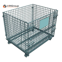 Cage à palettes métallique pliable galvanisée robuste pour entrepôt HM