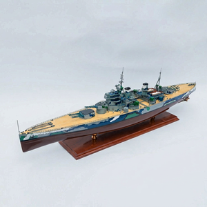 Modèle de navire de guerre en bois fait main - Maquette classique de navire militaire de la Seconde Guerre mondiale, décoration pour la maison ou le bureau, HMS Prince of Wales - Product Image 1