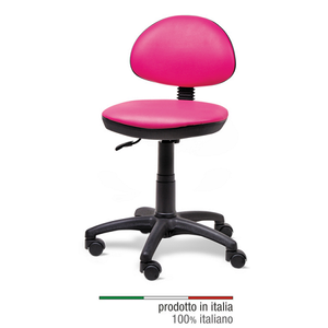 Sedia da Ufficio in Ecopelle Color Salmone per Tipiste - Product Image 1