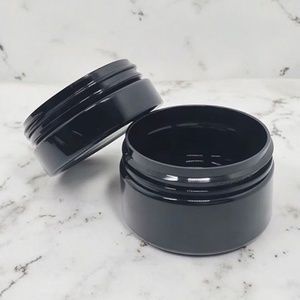 Black Amber <b>Clear</b> PET Cosmetic Jars 100ml 4oz Skin Care Face Cream Body Butter <b>Containers</b> - Product Image 1