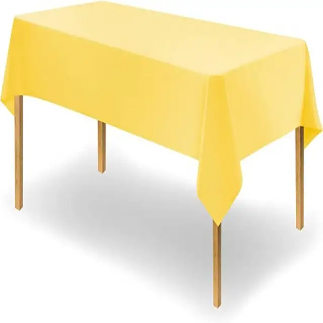 Plastik tek kullanımlık sarı masa örtüleri masa parti masa örtüleri şükran günü noel düğün masa örtüleri