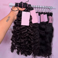 Rambut Manusia Vietnam Mentah Tanpa Proses, Bundel Rambut Keriting Burma, Rambut Kamboja dengan Kutikula Tertata Rapi, Rambut India Keriting Alami Bergelombang
