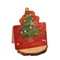 Cartes de vœux de Noël vintage bronzées, petites cartes de bénédiction en carton, estampage à chaud doré, impression offset, design personnalisable A6