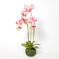 QIHAO Fleurs artificielles en latex de haute qualité, orchidées, 3 tiges, orchidées artificielles au toucher réel à vendre