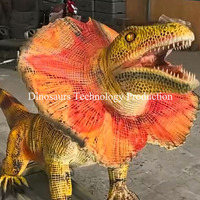 Dinosaurio Animatrónico Dilophosaurus (Lagarto) de 2.5m de Largo, Exhibiciones Interactivas de Modelos de Dinosaurios Simulados para Parques Infantiles