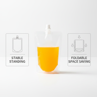 Pochettes à bec verseur personnalisées imprimées, rechargeables, en plastique transparent, pour jus, boissons, aliments pour bébés, faible MOQ 10 pièces